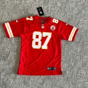 New with tags Nike Travis Kelce 87 Kansas city Chiefs jersey youth large 14-16